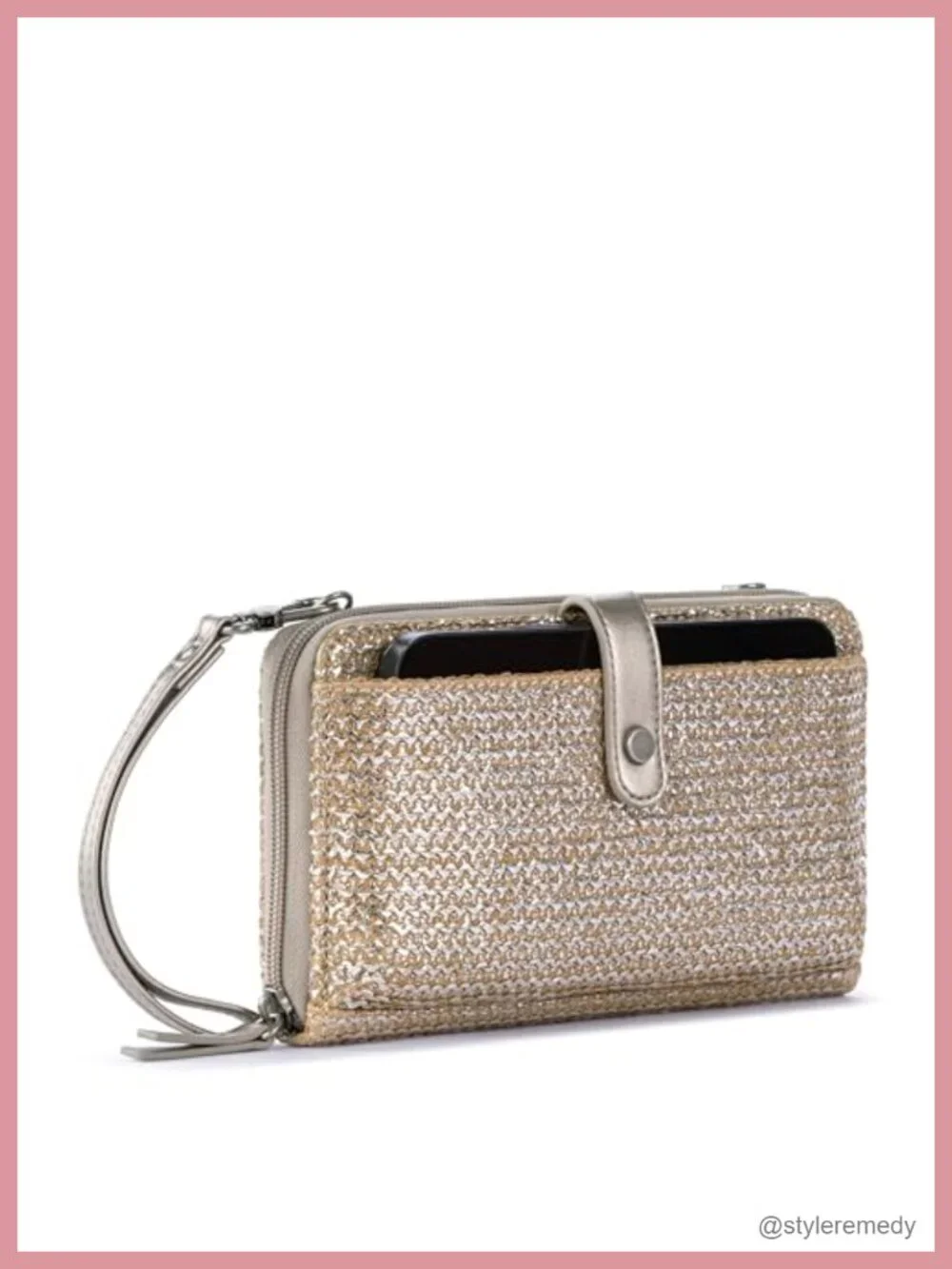 Smartphone Crossbody Purse Convertible Wristlet with Zipper
